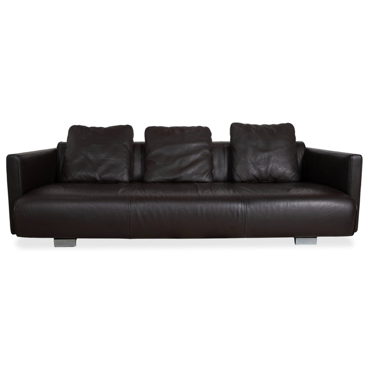 Rolf Benz 6300 Four-Seater Leather Brown Sofa Couch