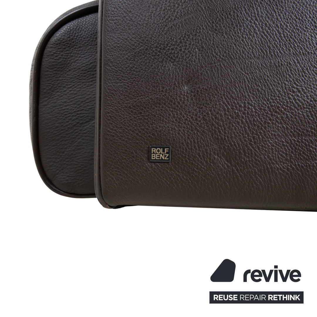 Rolf Benz 6300 Four-Seater Leather Brown Sofa Couch