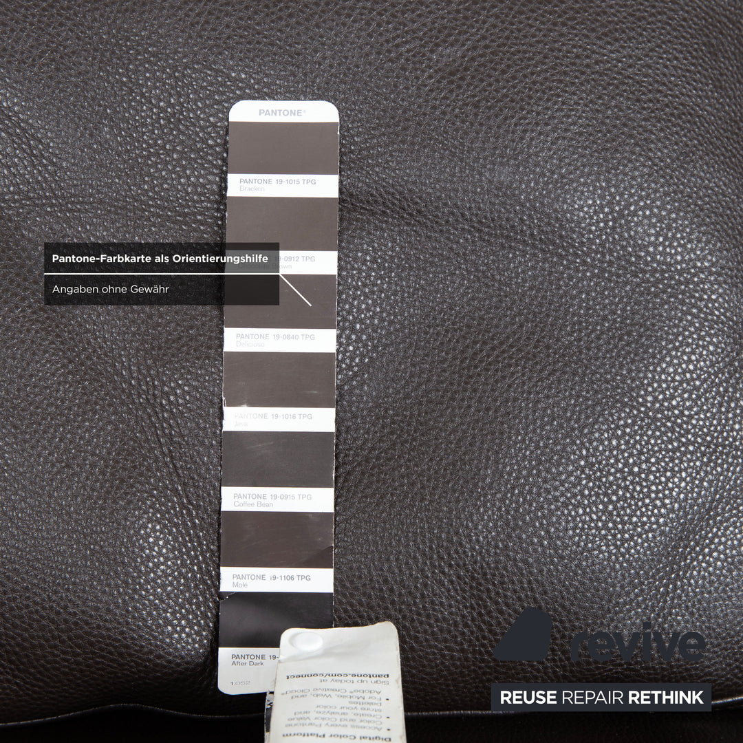 Rolf Benz 6300 Four-Seater Leather Brown Sofa Couch