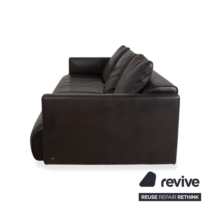 Rolf Benz 6300 Four-Seater Leather Brown Sofa Couch