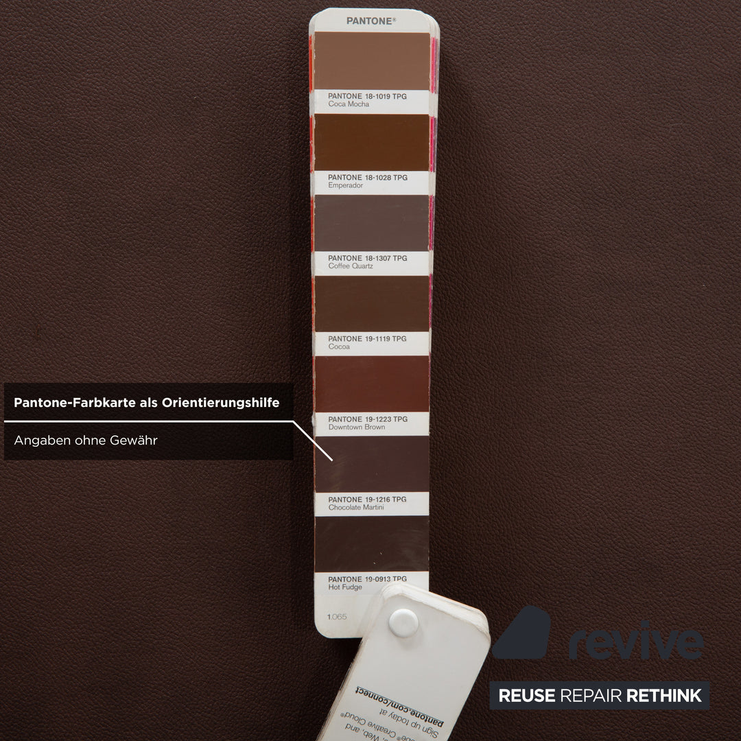 Canapé quatre places Rolf Benz 6300, cuir végan marron, canapé retapissé