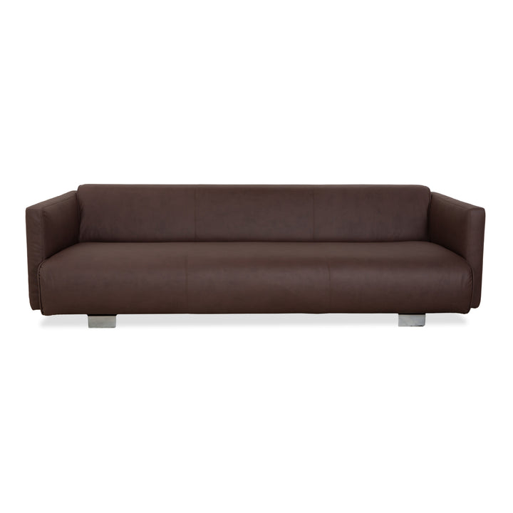 Rolf Benz 6300 four-seater sofa, brown vegan leather, reupholstered couch