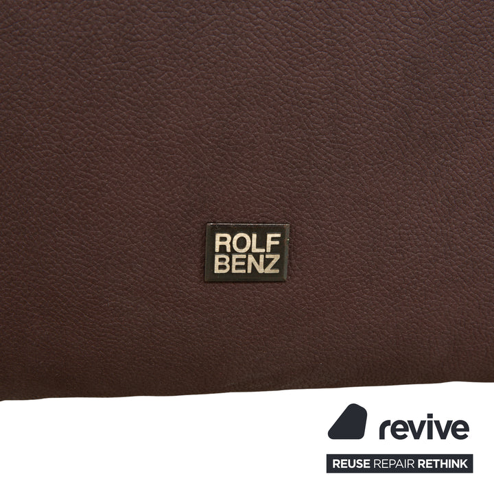 Canapé quatre places Rolf Benz 6300, cuir végan marron, canapé retapissé