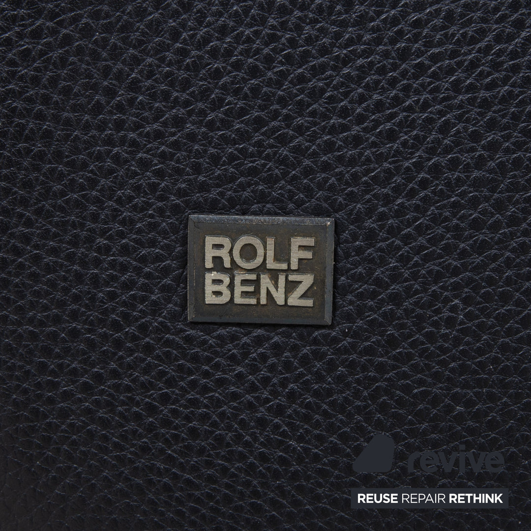 Rolf Benz 6500 Canapé 3 places en cuir noir avec fonction manuelle