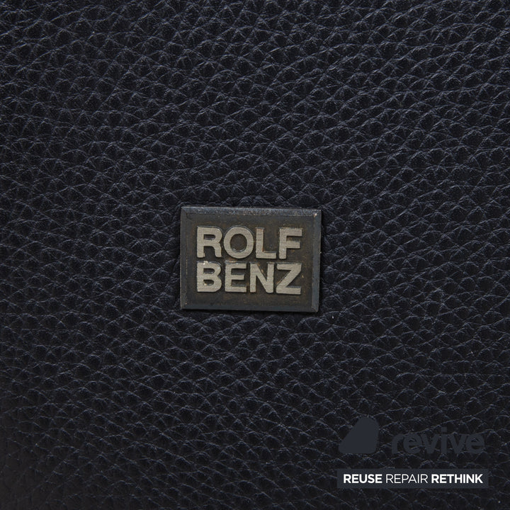 Rolf Benz 6500 Canapé 3 places en cuir noir avec fonction manuelle