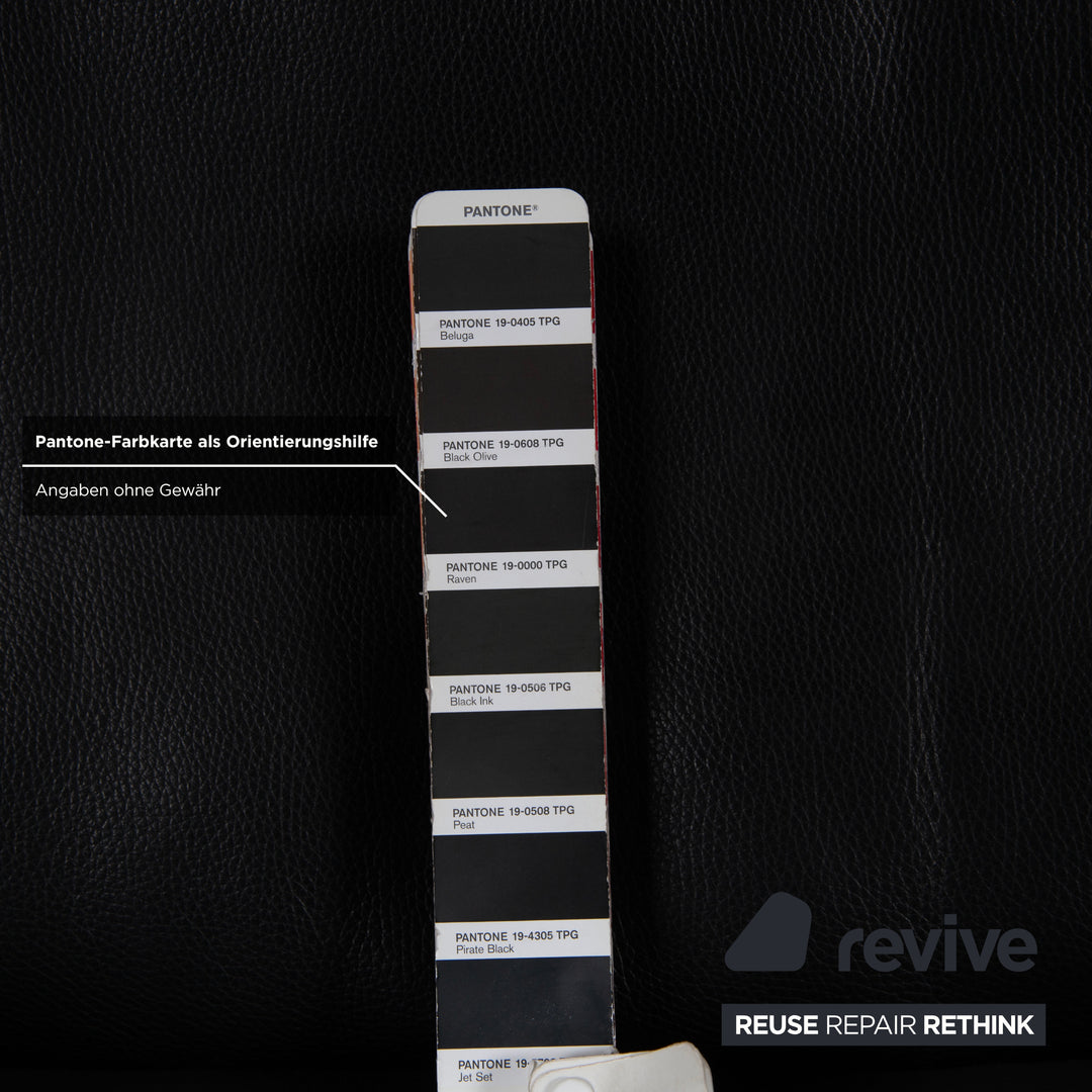 Rolf Benz 6500 Dreisitzer Leder Sofa Schwarz manuelle Funktion