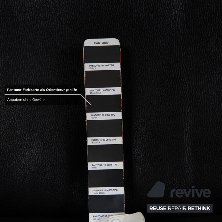 Rolf Benz 6500 Dreisitzer Leder Sofa Schwarz manuelle Funktion