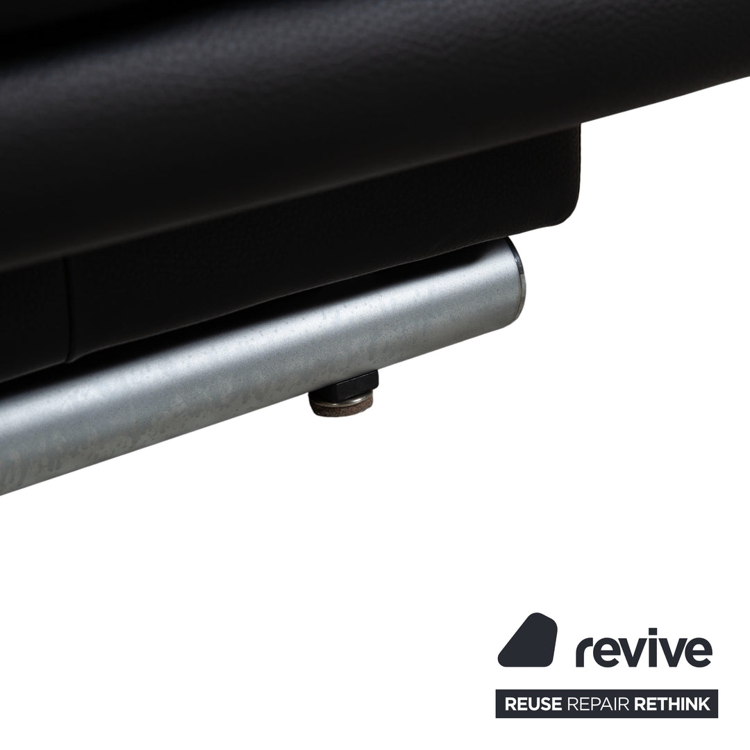 Rolf Benz 6500 Dreisitzer Leder Sofa Schwarz manuelle Funktion