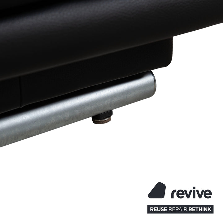 Rolf Benz 6500 Dreisitzer Leder Sofa Schwarz manuelle Funktion