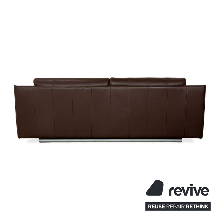 Rolf Benz 6500 Leder Dreisitzer Braun Sofa Couch manuelle Funktion