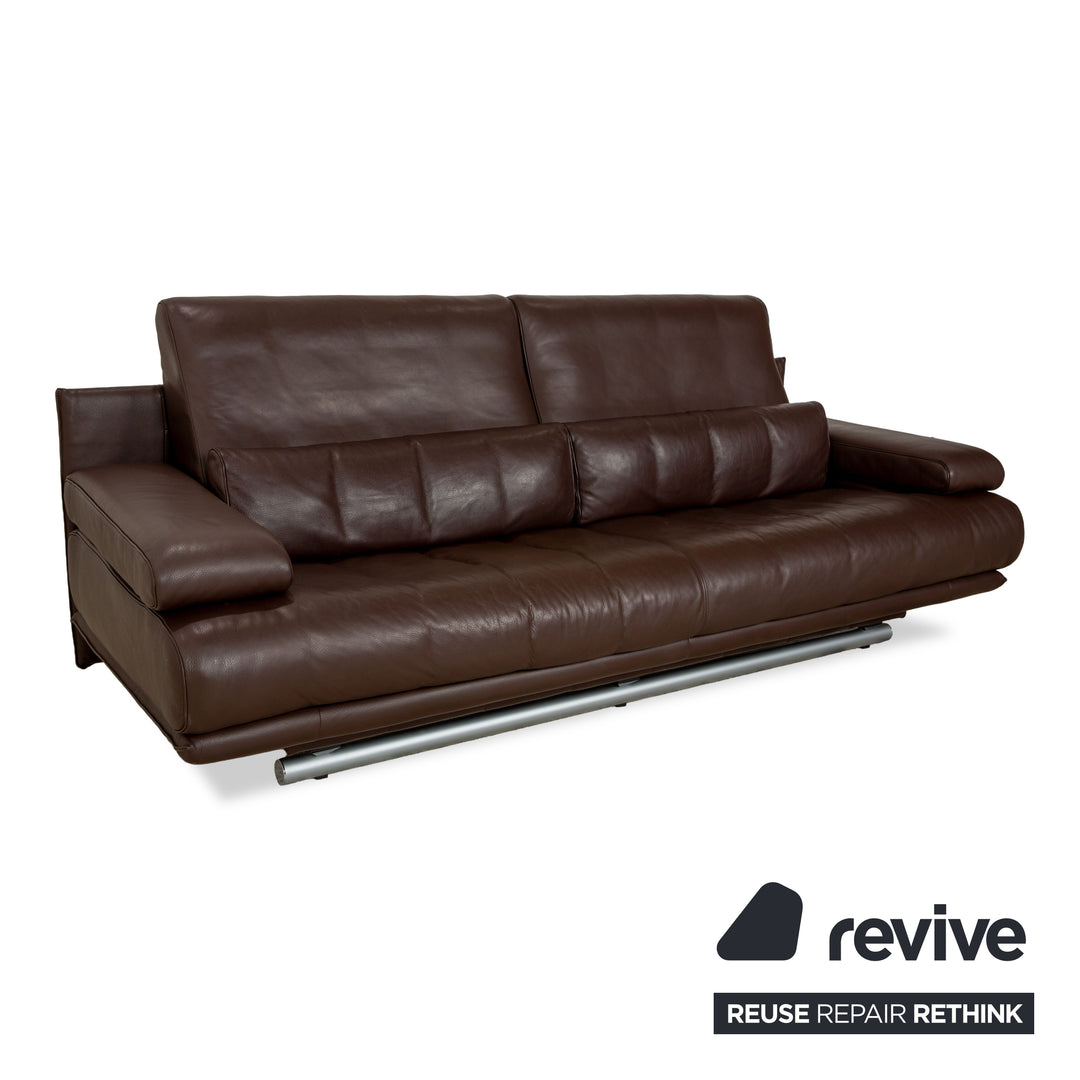 Rolf Benz 6500 Leder Dreisitzer Braun Sofa Couch manuelle Funktion