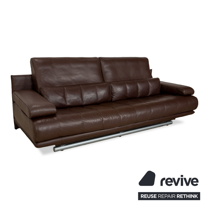 Rolf Benz 6500 Leder Dreisitzer Braun Sofa Couch manuelle Funktion