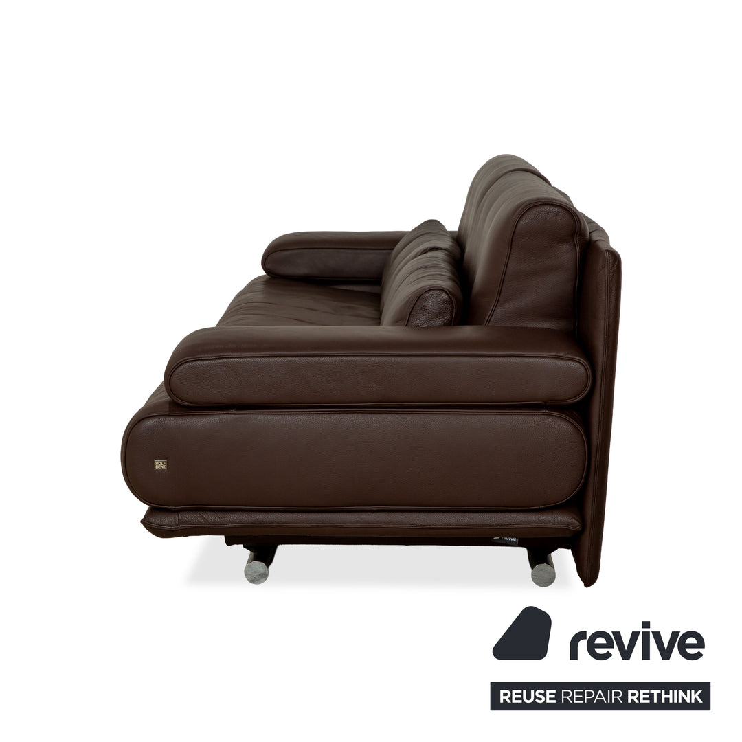 Rolf Benz 6500 Leder Dreisitzer Braun Sofa Couch manuelle Funktion