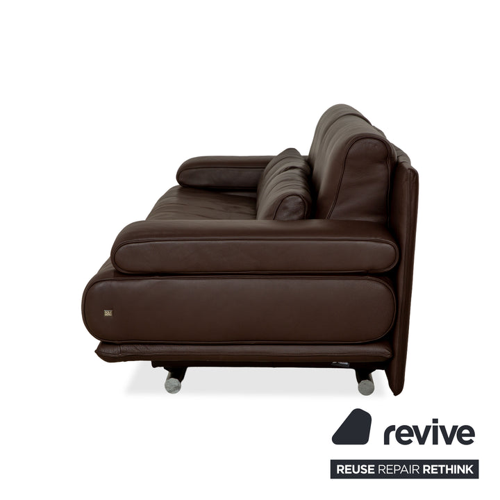 Rolf Benz 6500 Leder Dreisitzer Braun Sofa Couch manuelle Funktion