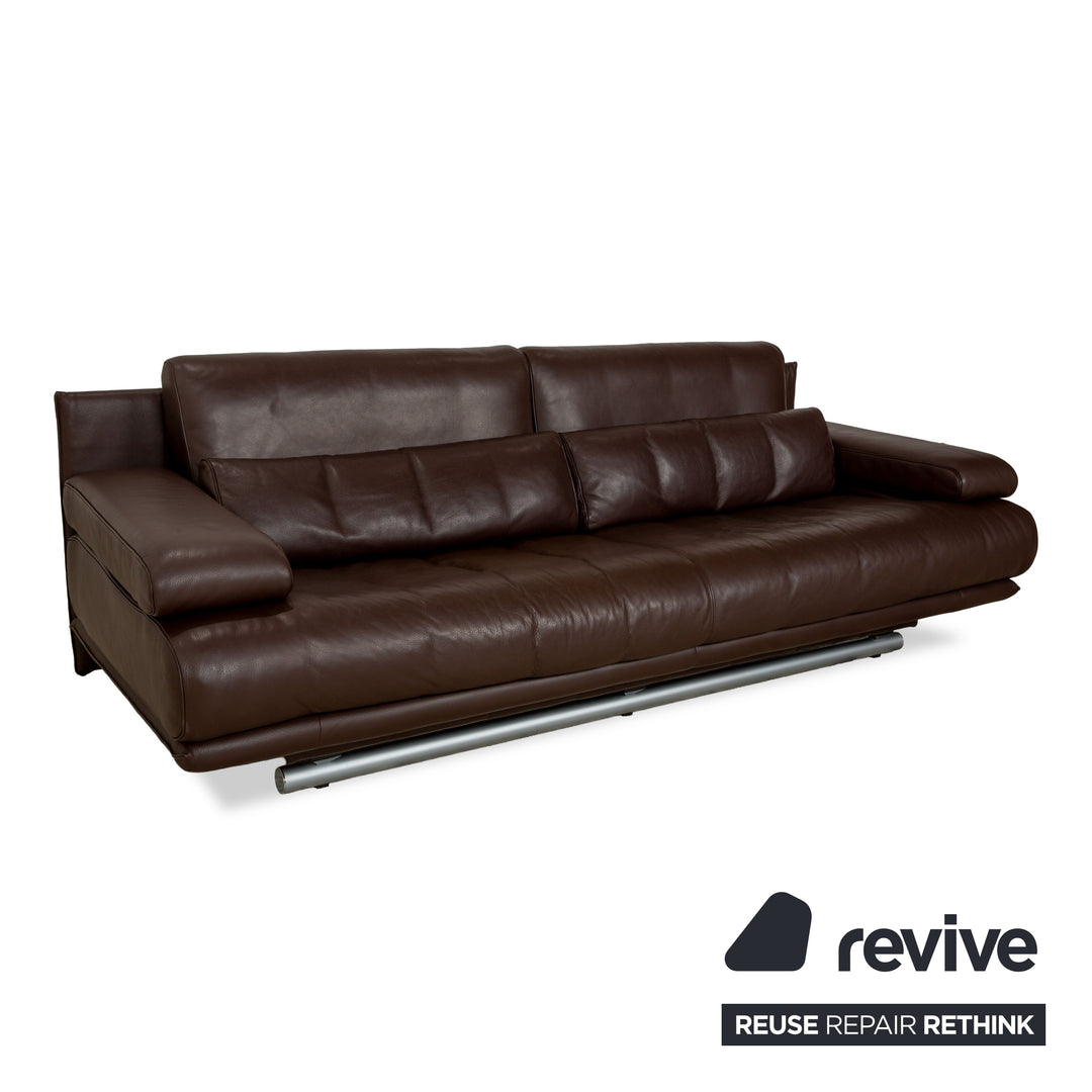 Rolf Benz 6500 Leder Dreisitzer Braun Sofa Couch manuelle Funktion