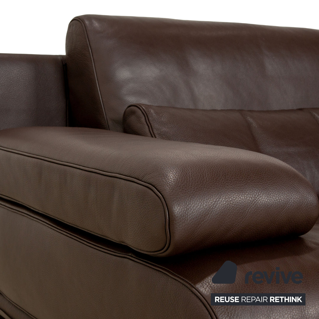 Rolf Benz 6500 Leder Dreisitzer Braun Sofa Couch manuelle Funktion