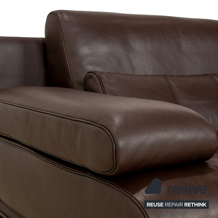 Rolf Benz 6500 Leder Dreisitzer Braun Sofa Couch manuelle Funktion