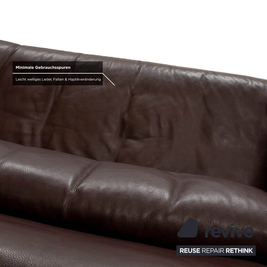 Rolf Benz 6500 Leder Dreisitzer Braun Sofa Couch manuelle Funktion