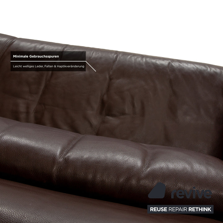 Rolf Benz 6500 Leder Dreisitzer Braun Sofa Couch manuelle Funktion