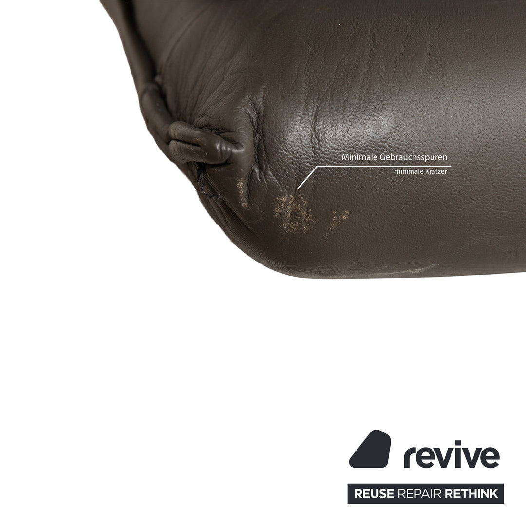 Rolf Benz 6500 leather three-seater brown taupe sofa couch function