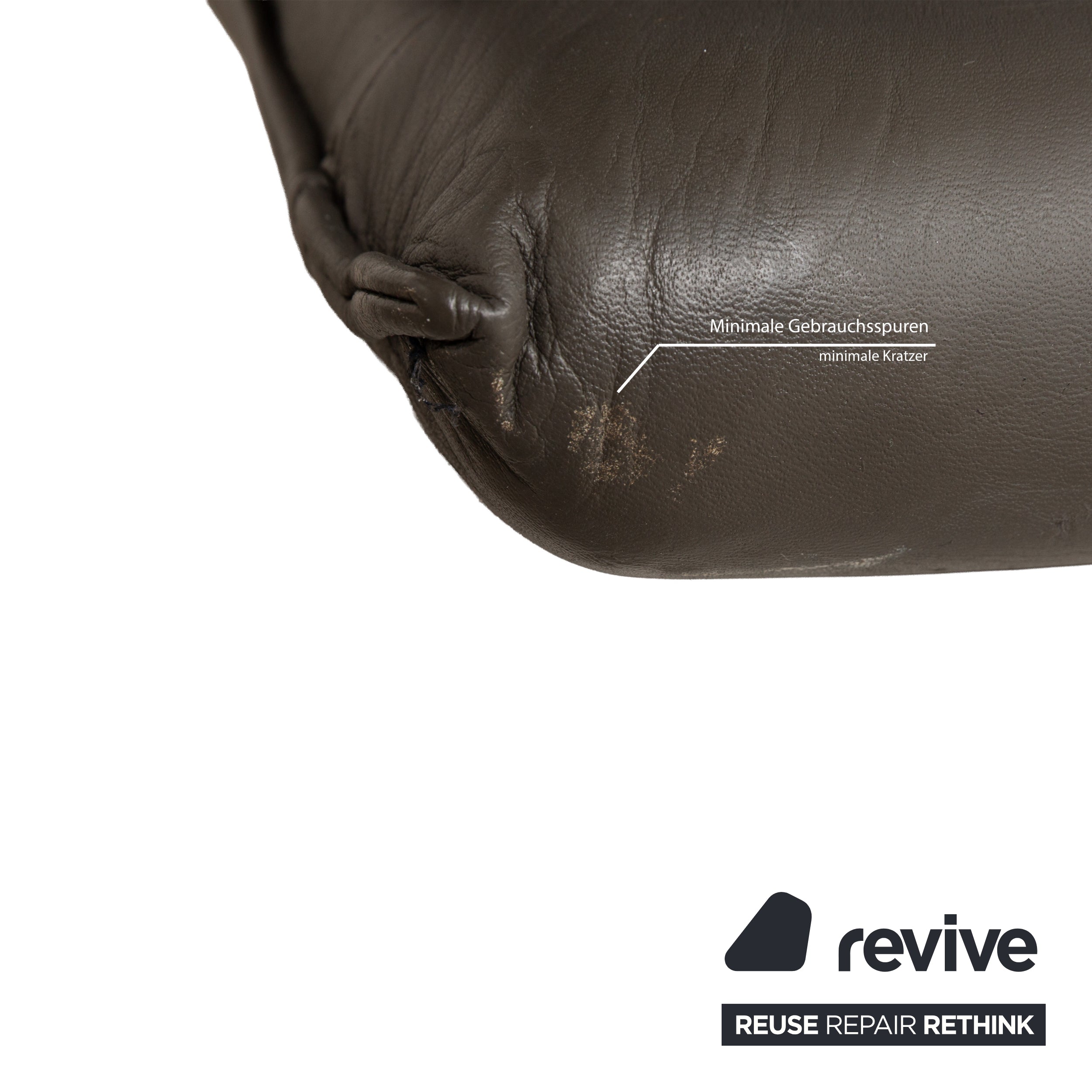 Rolf Benz 6500 Canapé trois places en cuir marron taupe Fonction canapé