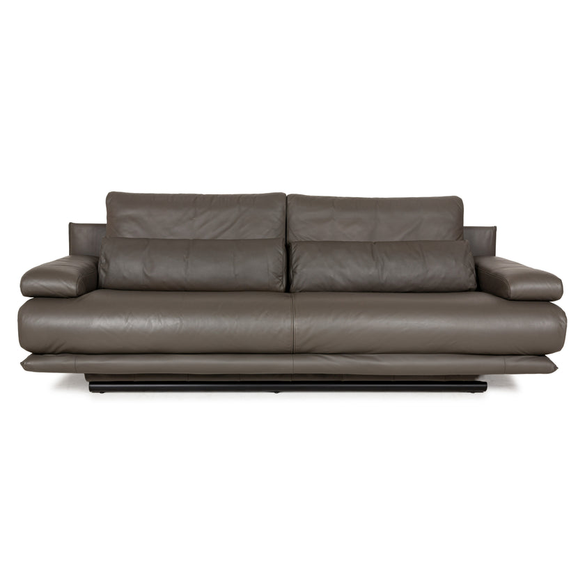 Rolf Benz 6500 Canapé trois places en cuir marron taupe Fonction canapé
