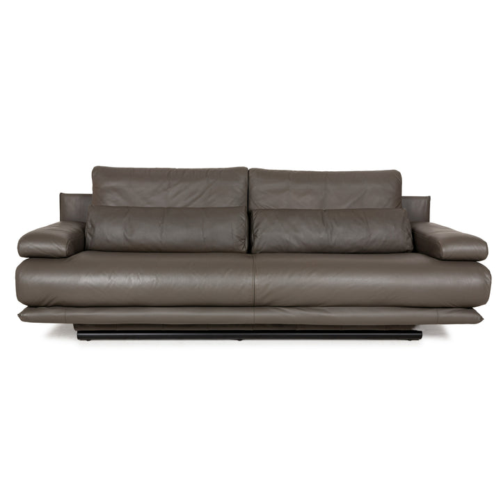 Rolf Benz 6500 Canapé trois places en cuir marron taupe Fonction canapé