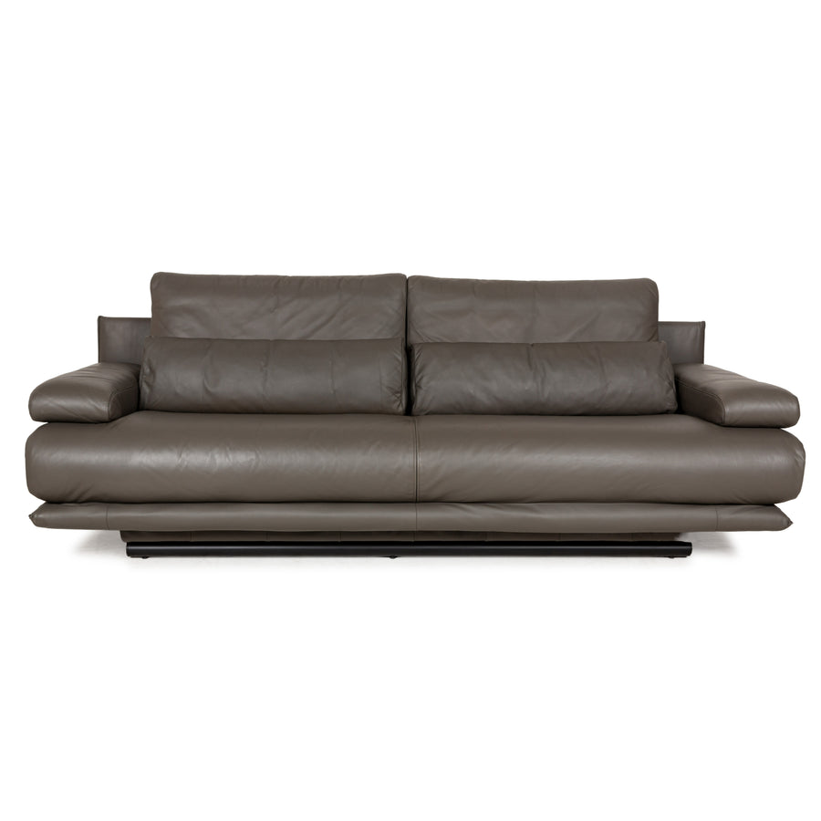 Rolf Benz 6500 Canapé trois places en cuir marron taupe Fonction canapé