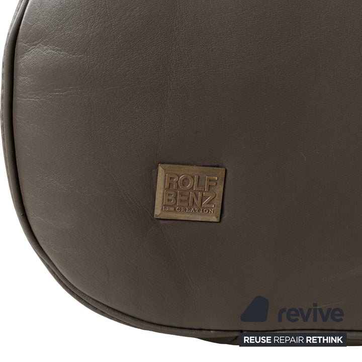 Rolf Benz 6500 leather three-seater brown taupe sofa couch function