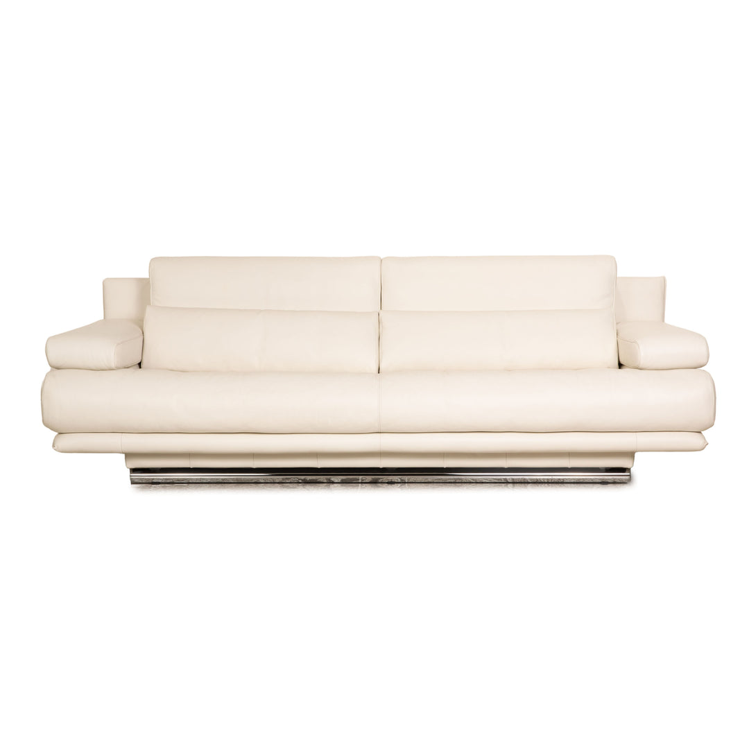 Rolf Benz 6500 Leder Dreisitzer Creme Sofa Couch Funktion