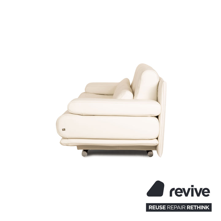 Rolf Benz 6500 Leder Dreisitzer Creme Sofa Couch Funktion