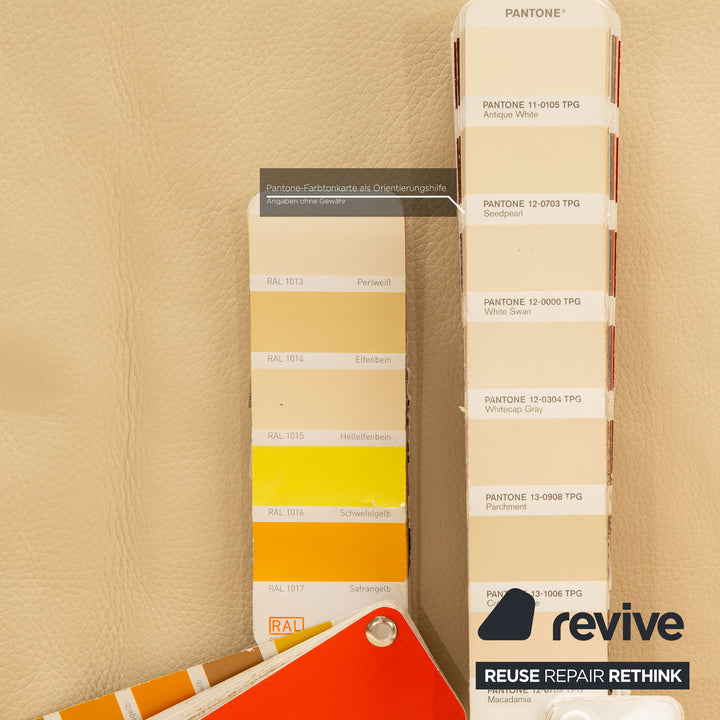 Rolf Benz 6500 Leder Dreisitzer Creme Sofa Couch manuelle Funktion