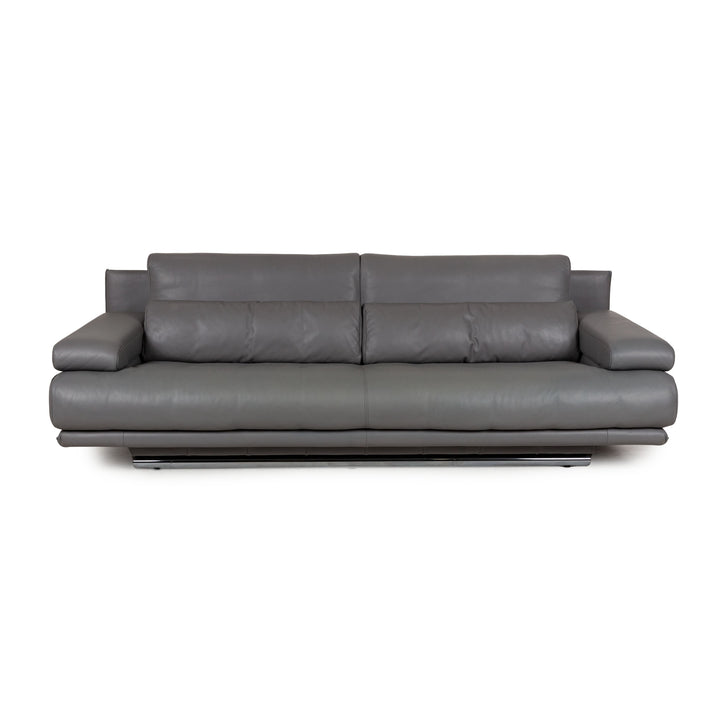 Rolf Benz 6500 Leather Three-Seater Gray Sofa Couch