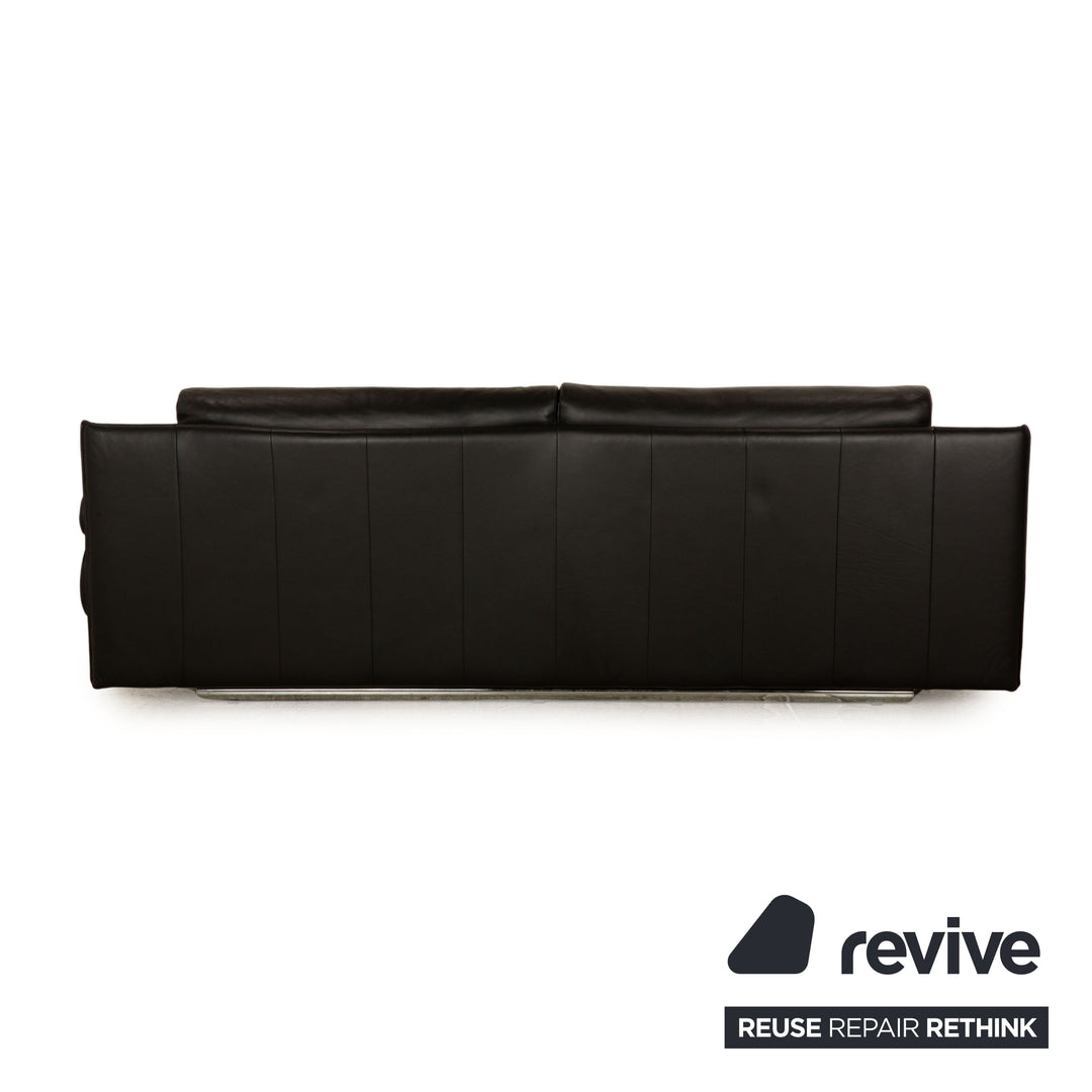 Rolf Benz 6500 Leder Dreisitzer Schwarz Sofa Couch manuelle Funktion