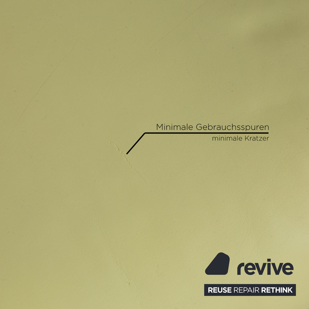 Rolf Benz 6500 Leder Garnitur Grün Gelb 2x Hocker