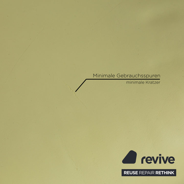 Rolf Benz 6500 Leder Garnitur Grün Gelb 2x Hocker