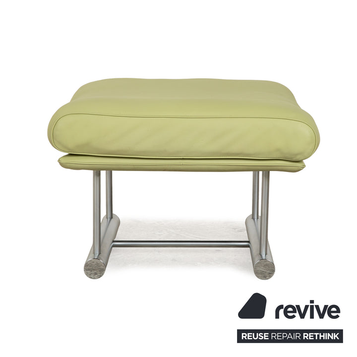 Rolf Benz 6500 Leder Garnitur Grün Gelb 2x Hocker