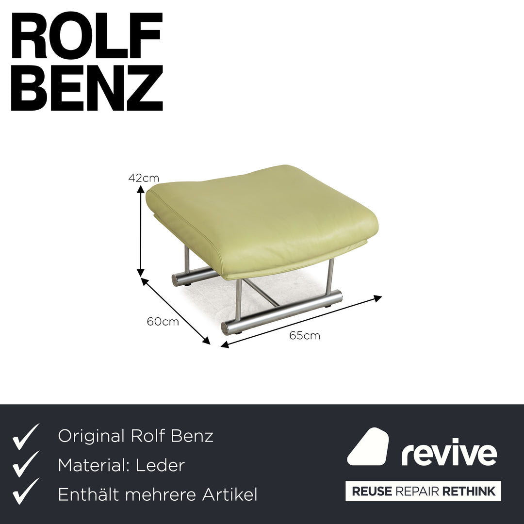 Rolf Benz 6500 Leder Garnitur Grün Gelb 2x Hocker