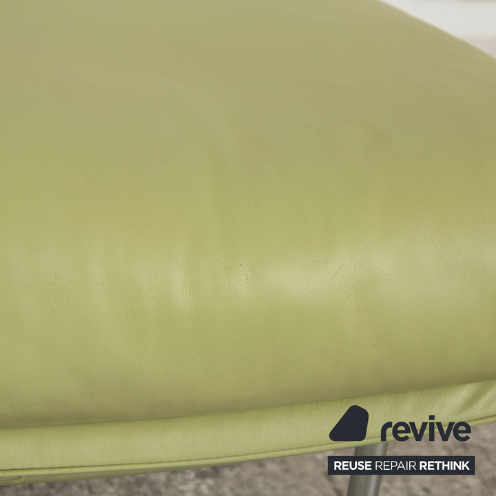 Rolf Benz 6500 Leder Garnitur Grün Gelb 2x Hocker