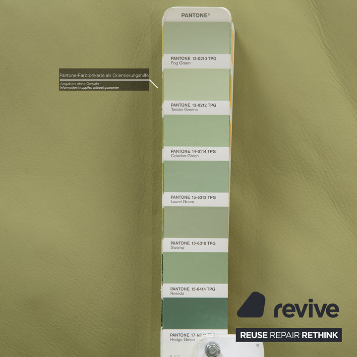 Rolf Benz 6500 Leder Garnitur Grün Gelb 2x Hocker