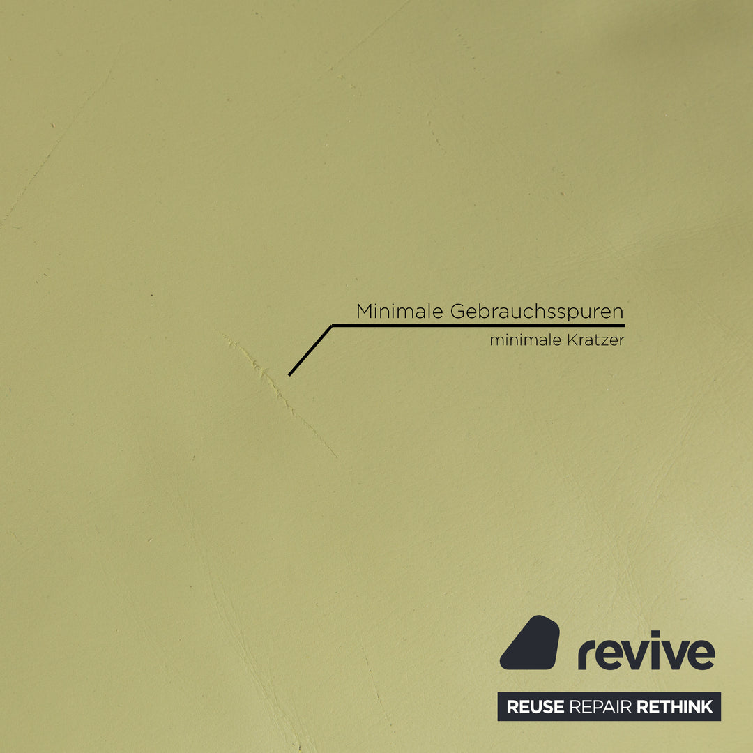 Rolf Benz 6500 Leder Garnitur Grün Gelb 2x Hocker