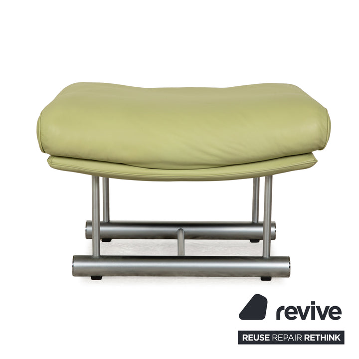 Rolf Benz 6500 Leder Garnitur Grün Gelb 2x Hocker