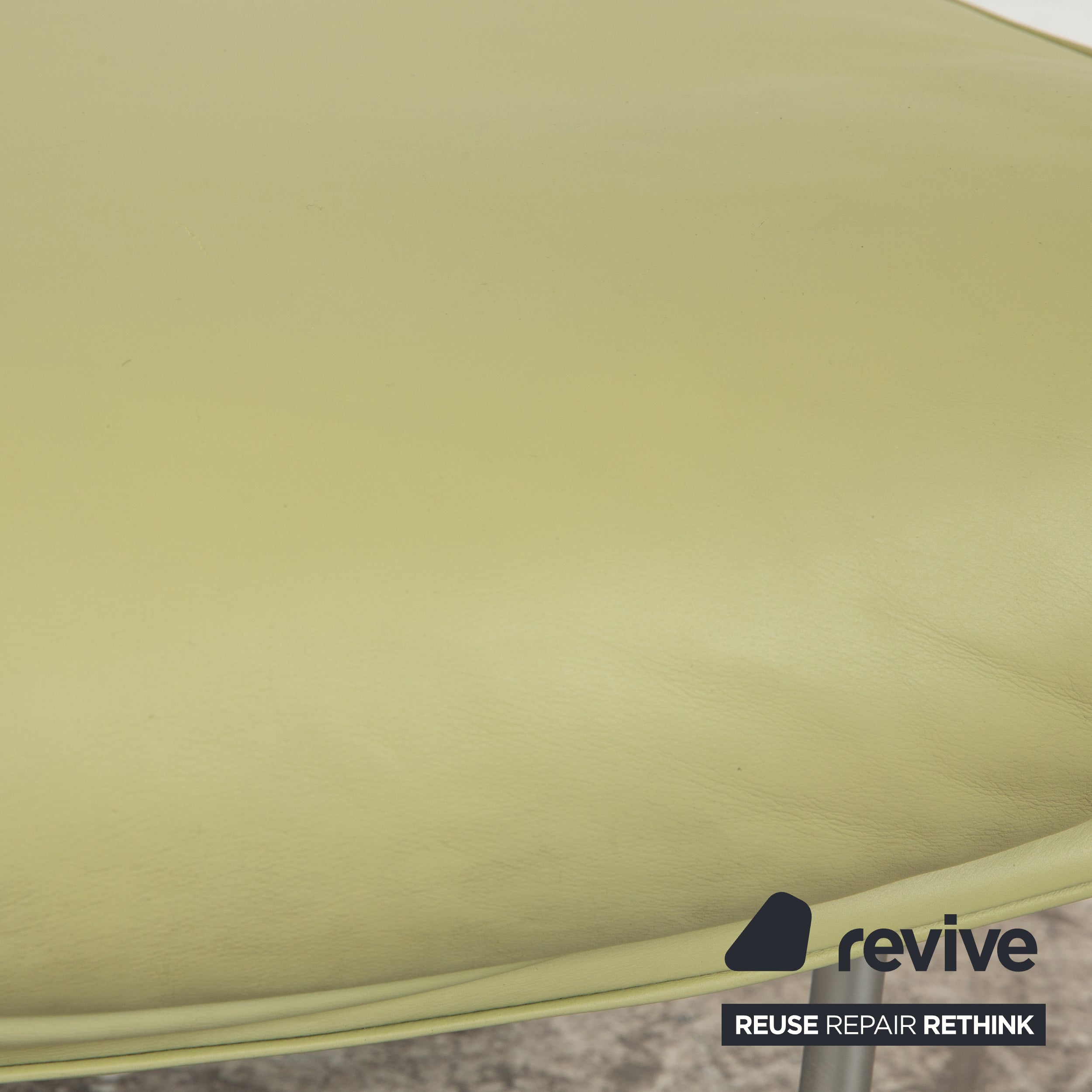 Rolf Benz 6500 Leather Stool Green Yellow
