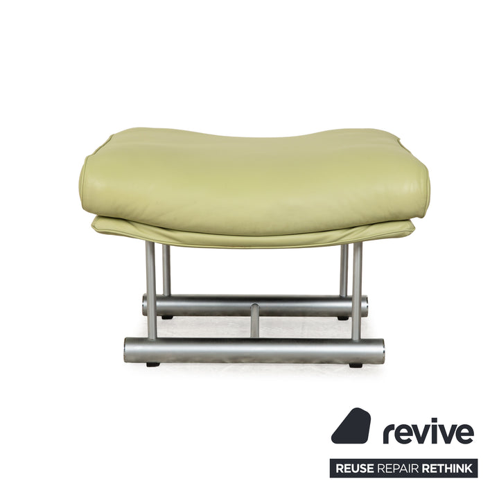 Rolf Benz 6500 Leather Stool Green Yellow