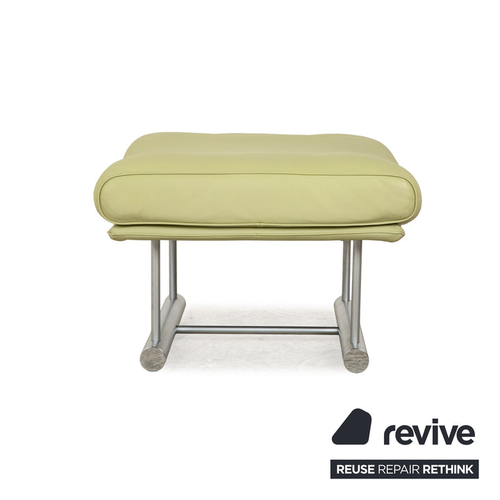 Rolf Benz 6500 Leather Stool Green Yellow