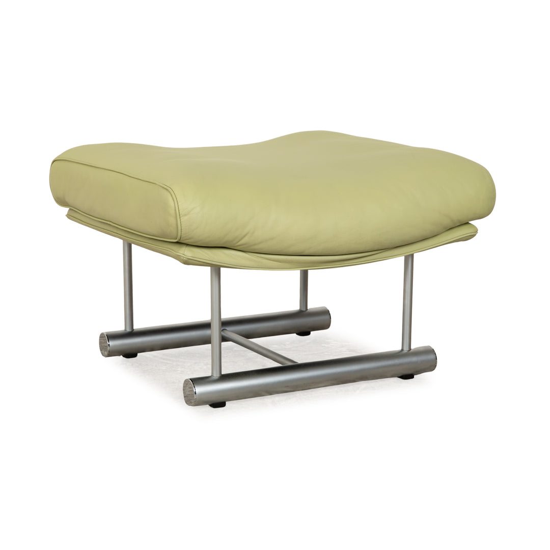 Rolf Benz 6500 Leather Stool Green Yellow