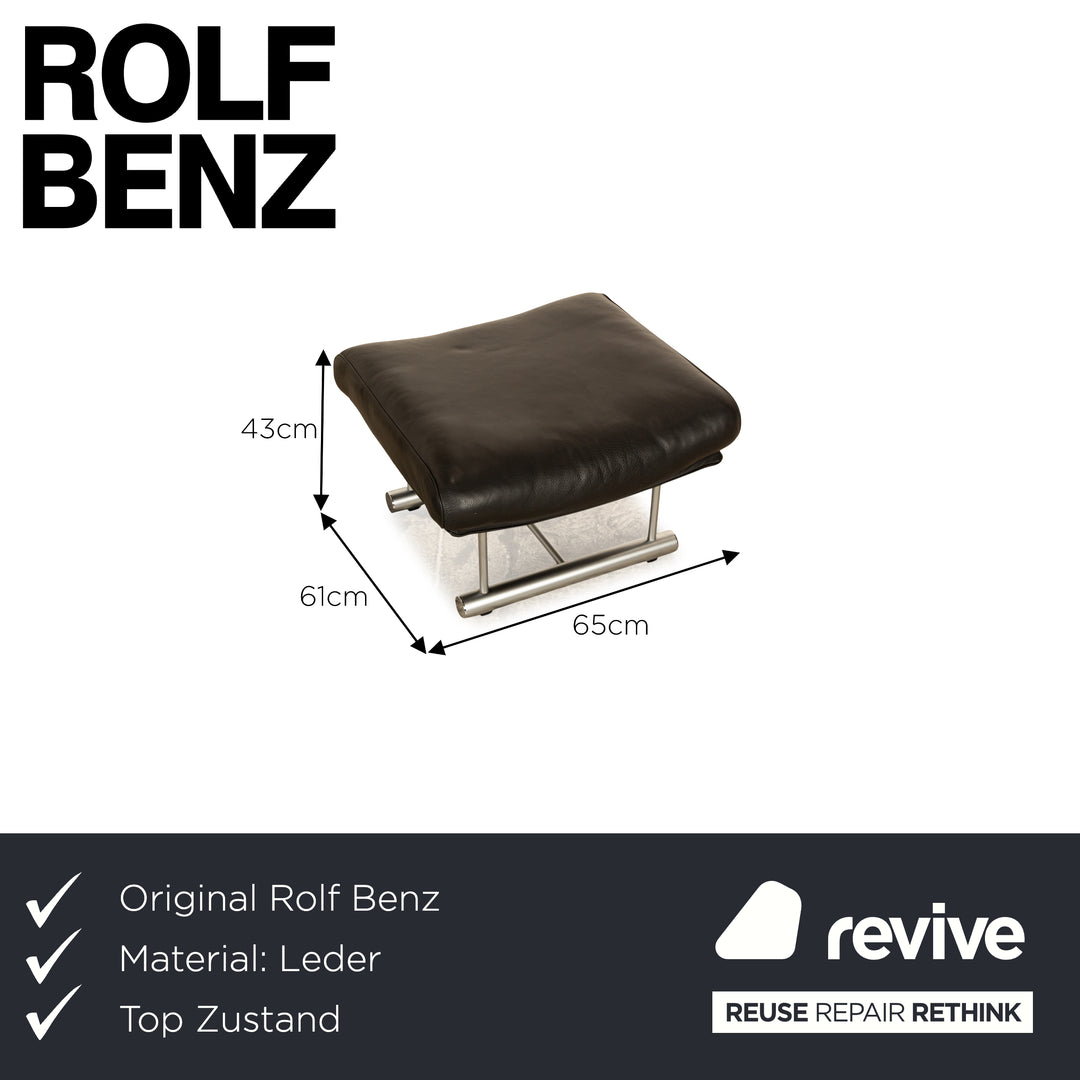 Rolf Benz 6500 Leder Hocker Schwarz