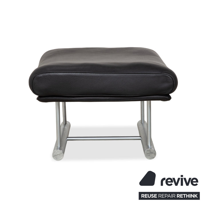 Rolf Benz 6500 Leder Hocker Schwarz