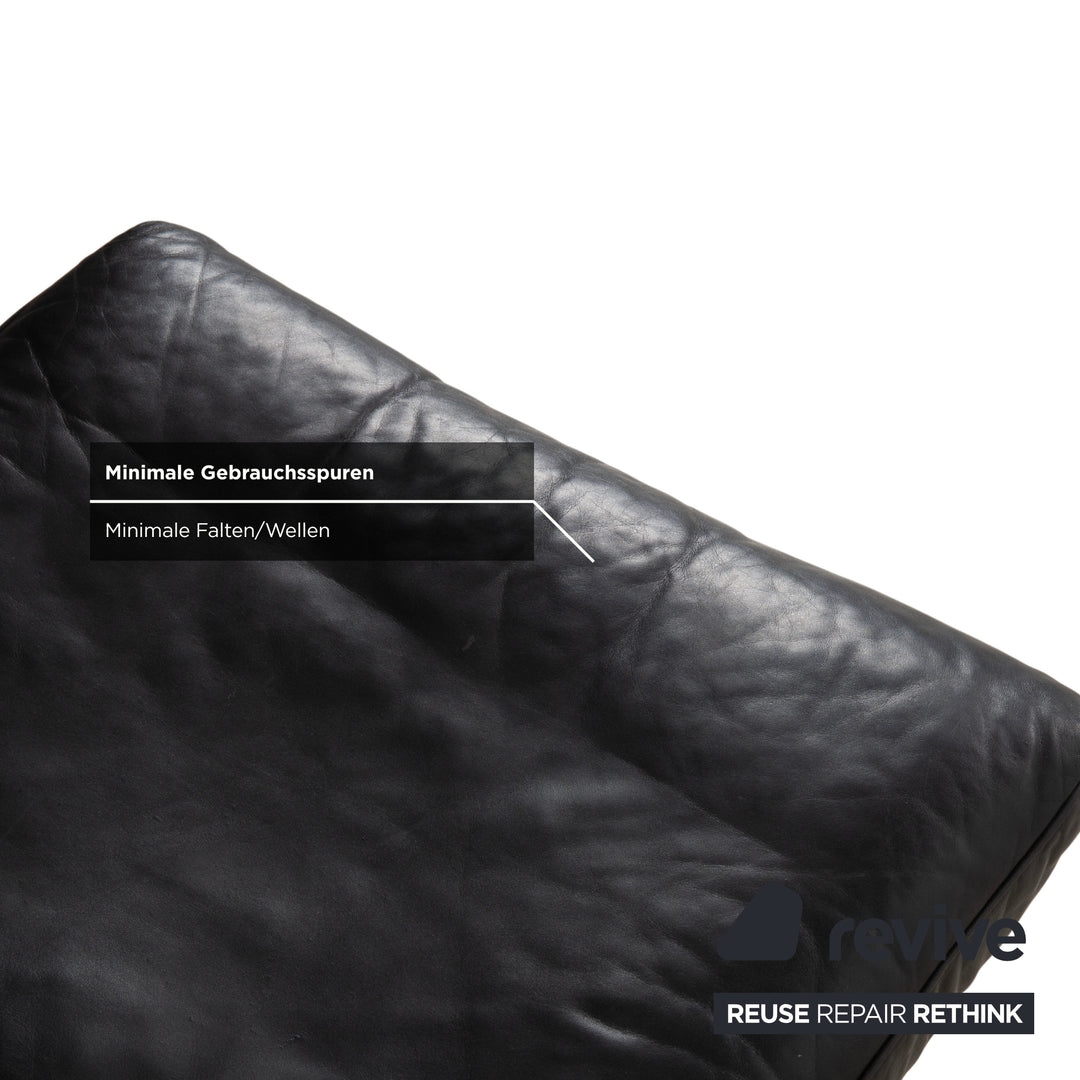 Tabouret en cuir Rolf Benz 6500 noir