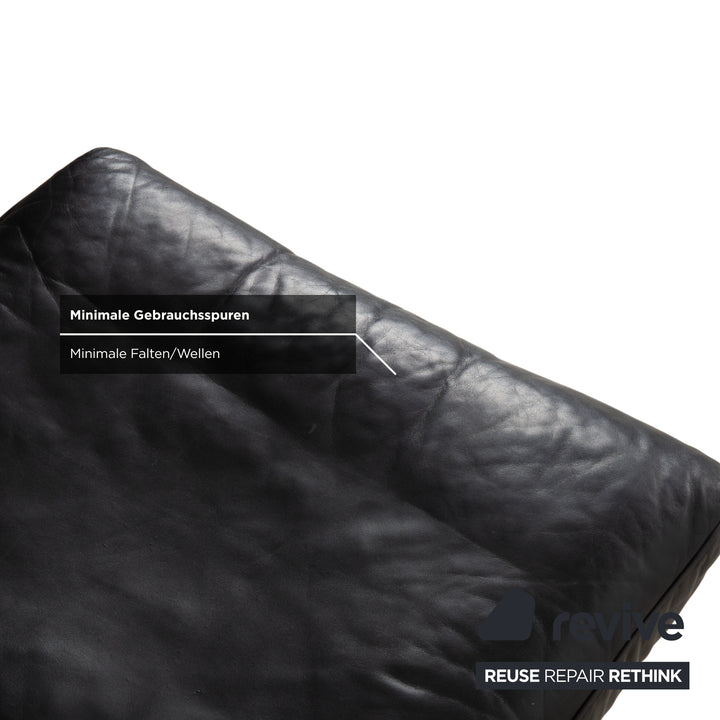 Tabouret en cuir Rolf Benz 6500 noir